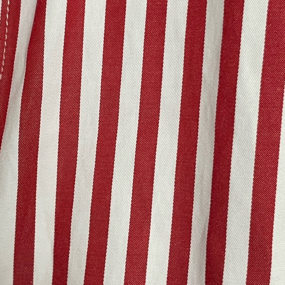 Zara Red and White Striped Oversized Button Down Shirt X-Small - Picture 10 of 10